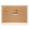 Notice Cork Board Double Sided Bulletin Board w/ Wood Frame Pushpin Hangers Hemp Rope for School Home Office Shop