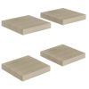 Floating Wall Shelves 4 pcs Oak 9.1"x9.3"x1.5" MDF