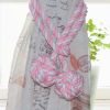 2 Pcs Decorative Tassel Rope Tie Backs Knitting Buckle Cord Drapery Tieback Cotton Rope Knot Curtain Tiebacks, Pink White