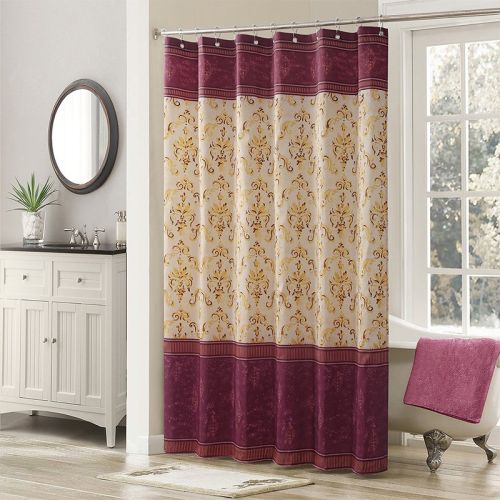 Muwago Luxury Royal Scroll Style Shower Curtain Colorful Waterproof Mildew Proofing Fabric Bathing Cover Aethetic Bathroom Decor
