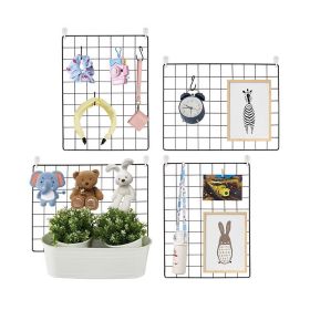 Wall Storage Organizer with Clips for Home Office Decor (Color: Black, type: Decor Supplies)