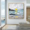 Abstract Golden White Flowers Hand Painted Oil Painting On Canvas Art Wall Pictures Painting For Living Room Home Decor Gift